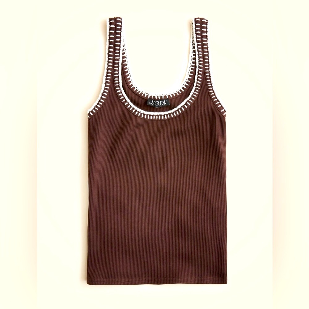 J.Crew Women's Vintage Rib Tank in Inky Espresso Size Medium NWOT